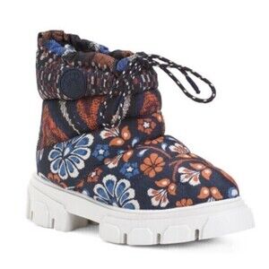 Farm‎ Rio Lug Sole Puffer Bootie Platform Floral Winte Moon Boots Womens 9 New